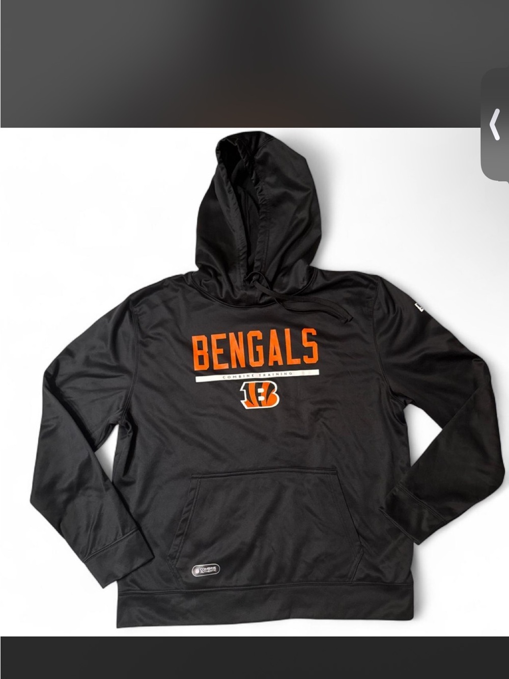NFL Bengals Logo Black Hooded Dri Fit Pullover Sweatshirt